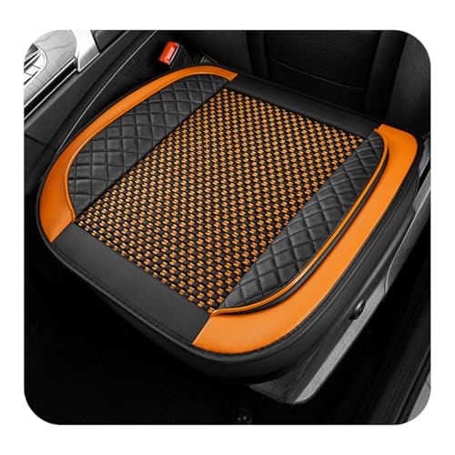 Car Seat Cover, Leather Vehicle Front Bottom Seat Cushion Cover with Storage Pocket, Anti-Slip Bottom Seats Protector Luxury Interior Decor for Most Car Trucks SUVs (Knitting, Black+Orange) - color: Knitting, Black+Orange