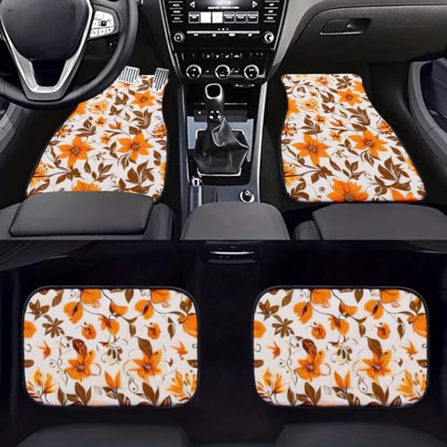 Car Floor Mats Non-Slip Automotive Floor Mats All-Weather Front Rear Car Floor Foot Mat Sets of 4 Pieces Foot Mats Rugs Carpet for Car Trucks SUV Sedans (Fall-03) - color: Fall-03
