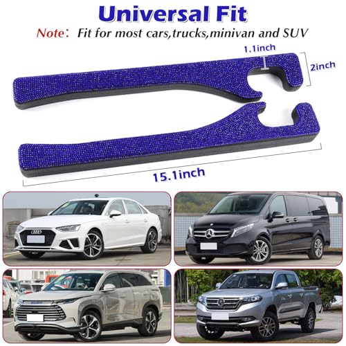 Briwill Bling Blue Car Seat Gap Filler 2 Pack Handmade Crystal Rhinestone Diamond Blue Gap Filler for Car SUV Truck Blue Bling Car Accessories for Women(Blue) - color: K-Dark blue
