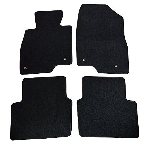 Floor Mats Compatible with 2014-2018 Mazda 3, Factory Fitment Floor Mats Carpet Front & Rear Black 4PC Nylon by IKON MOTORSPORTS, 2015 2016 2017