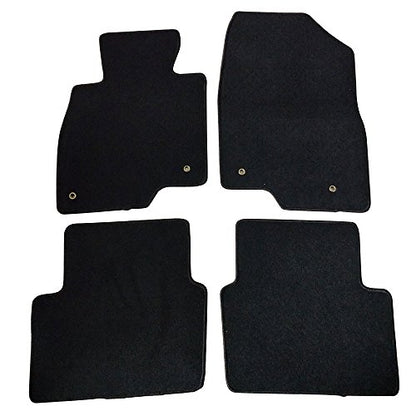 Floor Mats Compatible with 2014-2018 Mazda 3, Factory Fitment Floor Mats Carpet Front & Rear Black 4PC Nylon by IKON MOTORSPORTS, 2015 2016 2017