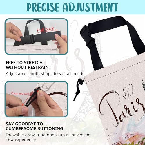 Car Garbage Bag Eiffel Tower Paris Drawstring Car Trash Bag Hanging for Back Seat with Adjustable Buckle Canvas Vehicle Trash Can Easy-to-Install - color: Eiffel Tower Paris