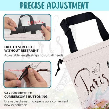 Car Garbage Bag Eiffel Tower Paris Drawstring Car Trash Bag Hanging for Back Seat with Adjustable Buckle Canvas Vehicle Trash Can Easy-to-Install - color: Eiffel Tower Paris