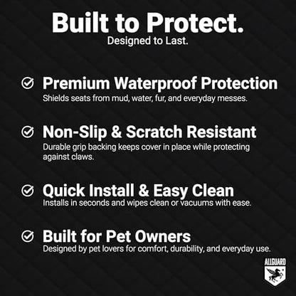 Dog Car Seat Cover for Back Seat, Waterproof, Scratchproof, Nonslip, Dog Hammock for Car, Safety Harness Included, Seat Covers for Pet Dogs, Truck & SUV Size (Black/Blue)
