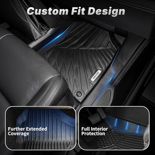 OEDRO Floor Mats Set Fit for 2017-2022 Honda CR-V (NOT for Hybrid), TPE All-Weather Custom Fit for Front, Rear & Cargo Mat in Upper(Highest) Position, Honda CRV Mats Accessories, Black - style: 2017-2022 | 1st & 2nd Row & Cargo Liners |