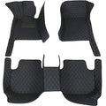 All-Weather car Floor Mats-Suitable for 98% of car Models Watherproof Leather car Floor mat (Black Blue) - color: Black blue