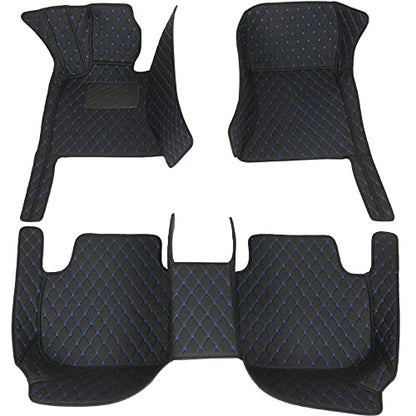 Custom Waterproof Leather Car Floor Mats Fit for Most Car SUV Truck & Sportscar All Weather Protection Vehicles (Black Blue) - color: Black Blue