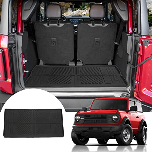 Mabett Cargo Liner Trunk Mat for Ford Bronco Accessories 2026,2021-2025 2-Door TPE Material All-Weather Trunk Liner to Prevent Movement and Vibration of Goods - color: 2-Door Cargo Liner