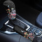 Skull Mushroom Moon Print Gear Shift Knob Cover Set with Handbrake Cover, Stretchy Universal Car Accessory