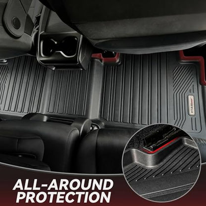YITAMOTOR Floor Mats Fit for 2019-2025 2026 Ram 2500/3500 Crew Cab (Not for PTO KIT Models), TPE All Weather Dodge Ram 2500/3500 Floor Mats Include 1st & 2nd Row, Black - style: 2019-2025 Ram 2500/3500 Crew Cab