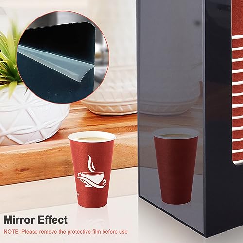 MYITYARD Coffee Cup Dispenser, Cup and Lid Organizer fits 5 to 16 oz Disposable Paper & Plastic Cups, Acrylic Cup Holder for Table Countertop, Black - size: 1 Compartment