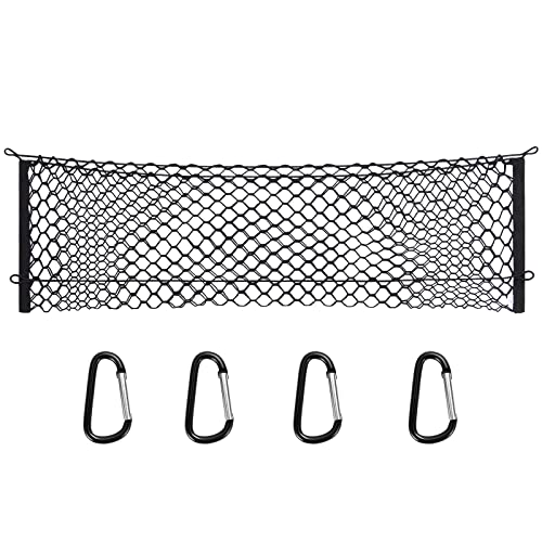 Truck Bed Cargo Net, Elastic Mesh Net Organizer Truck Bed Storage Net Organizer Envelope for Chevy Silverado & Ford F150/F250 Luggage Back Cargo (47x15.2 Inch)