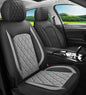 LINGVIDO Car Seat Covers Full Set (5 Seats) - Premium Perforated Nappa Leather, Waterproof Shield, Omni-Adapt Fit SUVs Sedans, Ultimate Family & Pet Protection - color: Black & Gray (B), size: Full Set (5 Seats)