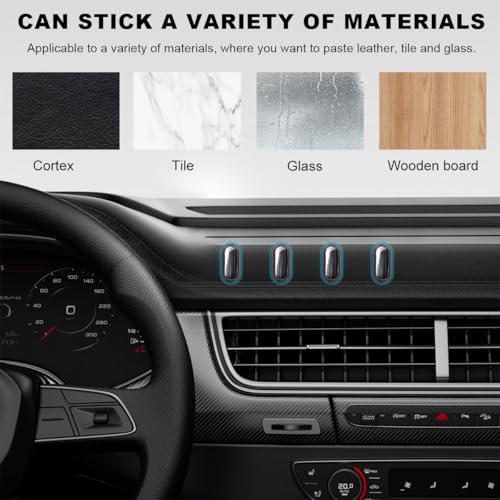 8 PCS Car Mini Hooks, Self-Adhesive Multifunctional Hanging Car Storage Hooks on Dashboard, Universal Vehicle Hook Stickers for Keys Mask Charging Cable, Car Accessories (Glossy)