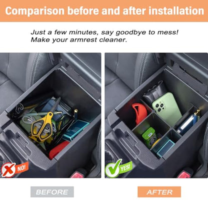 3PCS Center Console Organzier Compatible with Toyota Tacoma 2016-2023 Accessories Tray Hidden Box Divider ABS Material Insert - color: 3PCS
