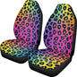 Gradient Leopard Print Car Seat Covers Set of 2 Automobile Front Seat Covers for SUV Trucks Chairs Vans Auto - color: Gradient Leopard