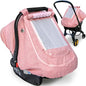 Waterproof Baby Car Seat Cover，YVMVDV Patented Pink Cold Weather Carseat Cover for Babies,Infant Car Seat Cover Canopy for Girls, Windproof Car Seat Canopy for Girls, Keeps Babies Warm and Cozy - color: Thick-Pink