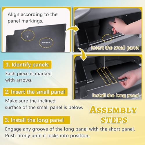 Glove Box Organizer Divider Compatible with Toyota 4Runner 2025 2026 Interior Accessories - Custom Fit ABS Insert Glove Box Compartment Tray for SR5/TRD Sport/TRD Off-Road/Limited and More