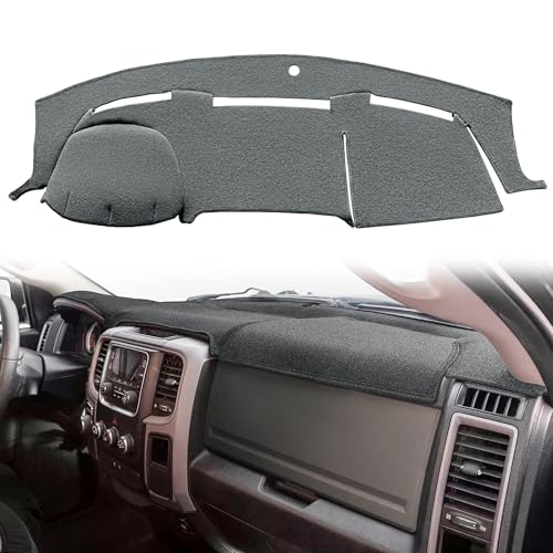 Yiz Dash Cover Mat Custom Fit for Dodge Ram 1500 2009-2018, Ram 1500 Classic 2019-2024,Ram 2500 3500 2010-2018, Ram 4500 5500 2011-2018 Dashboard Cover Pad Carpet Protector (11-18 Dark Gray) J17 - color: 11-18 DarkGray