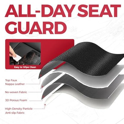 FREESOO for Toyota Corolla Seat Covers L LE XLE, LE Eco Sedan 2014 2015 2016 2017 2018 2019, Luxury Leather Seat Covers for Cars, Custom Fit Car Seat Covers, Waterproof Seat Cover, Black Red Full Set