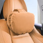 Car Headrest Pillow for Driving, Dual-Sided Leather Design Neck Pillow, Breathable Softness Neck Support, Universal Fit Head Rest Travel Pillow, Palomino Brown, 1 Pack - color: Palomino Brown