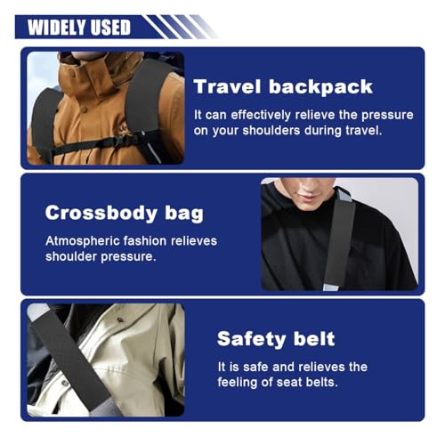 2PCS Car Seat Belt Cover, Soft Seatbelt Cushion for More Comfortable Driving, Leather Shoulder Strap Pad, Safety Breathable Harness Pad Protect Your Neck and Shoulder, Fits Most Cars (Black) - color: Black