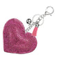 PATIKIL Rhinestone Keychains for Women, Cute Bling Heart Shape Purse Charm for Bag Handbags Car Keys - color: White-rose Red