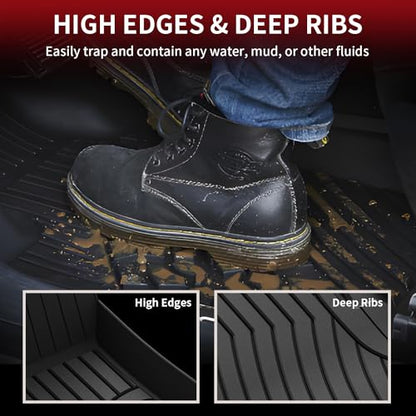 LASFIT Floor Mats for Mercedes Benz C Class 2021 2020 2015-2019 C300 / C400 / C350e / C43 AMG / C63 AMG / C63 AMG S (Fit Sedan Only), All Weather TPE Floor Liners for C Class 1st & 2nd Row Mats - size: For Benz C-Class | 2015-2021 | 1st & 2nd Row