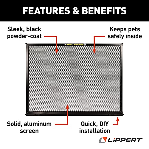 Lippert Components 859794 Screen Defender RV Entry Door Aluminum Screen Protector, 30-inch, Black - size: 30-inch Door (26.5\" Screen Kit)