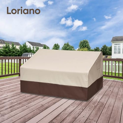 2-Seater Patio Sofa Cover, 100% Waterproof for Outdoor Loveseat Covers, 600D Oxford Fabric Heavy Duty Lawn Patio Furniture Covers 60"W x 40"D x 33"H