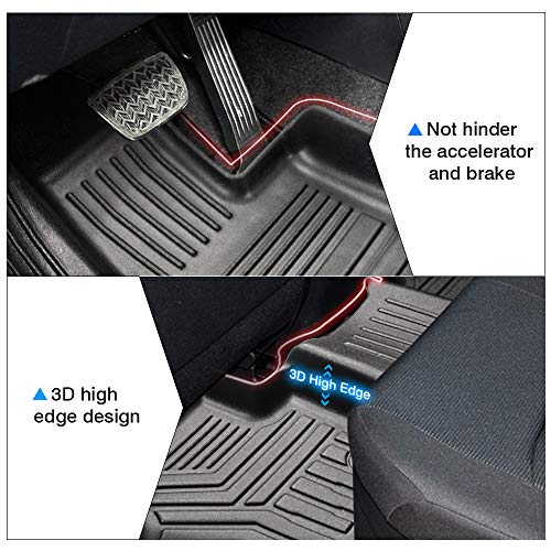 Floor Mats for 2019-2024 2025 Toyota RAV4 Accessories All Weather Floor Liner 3D TPO 1st & 2nd Row Floor Mat Heavy-Duty Floor Liners(FIT All Models) - size: 14)Toyota RAV4｜19-25｜1st & 2nd Row