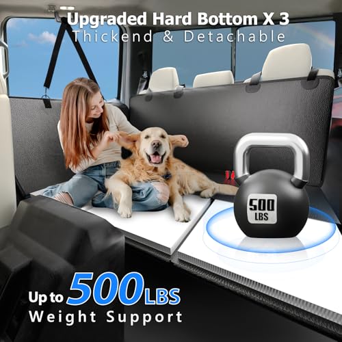 Btefd XL Truck Back Seat Extender for Dogs, Upgraded Anti-Scratch PU Leather, Dog Car Seat Cover for Back Seat with Hard Bottom, Pet Seat Covers for Trucks, Waterproof Dog Hammock for Crew Cab Truck - size: For Full Size Crew Cab Truck / Full Size SUV