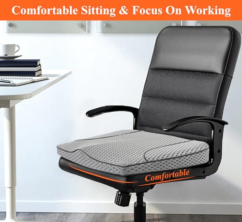 kingphenix Premium Car Seat Cushion, Memory Foam Driver Seat Cushion to Improve Driving View- Coccyx & Lower Back Pain Relief - Seat Cushion for Car, Truck, Office Chair (4D Mesh Gray) - color: 4d Mesh Gray