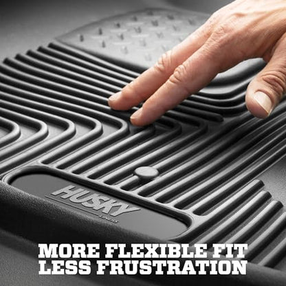 Husky Liners X-act Contour Floor Mats | Fits 2008-2017 Buick Enclave; 2009-2017 Chevrolet Traverse; 2007-2017 GMC Acadia (2017 Limited Only); 2007-2010 Saturn Outlook | Front Row, 2-pc Black - 53141