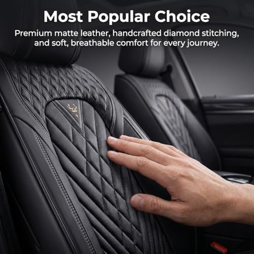 Leather Seat Covers for Chevy Tahoe 2000-2026, Full Set Seat Cover, Diamond Quilted Black Automotive Seat Covers, Breathable Car Seat Covers & Accessories - size: Chevy Tahoe Full Set
