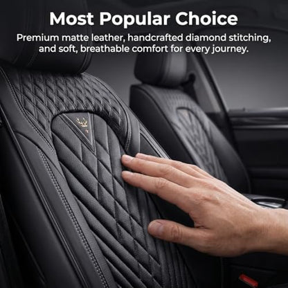 Leather Seat Covers for Chevy Tahoe 2000-2026, Full Set Seat Cover, Diamond Quilted Black Automotive Seat Covers, Breathable Car Seat Covers & Accessories - size: Chevy Tahoe Full Set