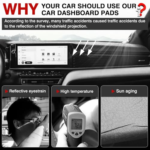 Autorder Dashboard Cover Mat for Toyota Camry 2025 2026 Accessories Dash Cover Upgrade Velvet Dash Mat Sunshade Glare UV Rays Protector(Without HUD) - size: 2025 2026 Toyota Camry