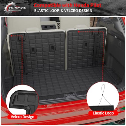 Trunk Mat Compatible with 2023-2026 Honda Pilot Cargo Mat Cargo Liner Trunk Liner Back Seat Cover Protector TPE All Weather 2025 Pilot Accessories (Trunk Mat with Backrest Mat) - style: For Honda Pilot | 2023-2026