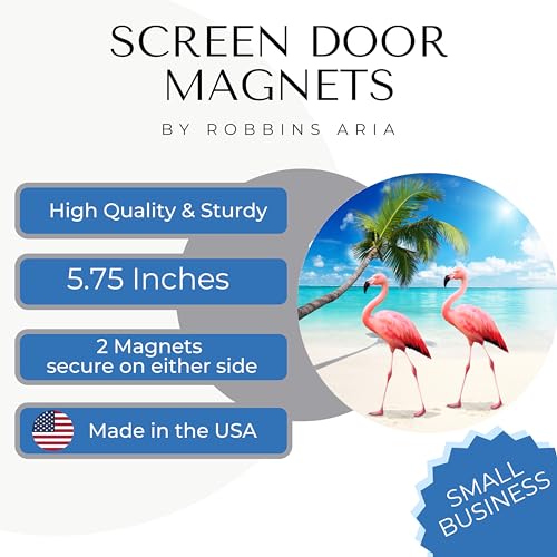Screen Door Magnets Double Sided – Keep People, Kids, and Dogs from Running into the Screen Door - Robbins Aria Flamingos - color: Flamingos