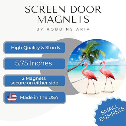 Screen Door Magnets Double Sided – Keep People, Kids, and Dogs from Running into the Screen Door - Robbins Aria Flamingos - color: Flamingos