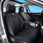 Black Car Seat Covers Complete Set, Universal Car Seat Covers for Cars, Premium Waterproof Leather, Protect & Upgrade Car Interiors, Airbag Compatible, Easy to Install & Clean Up - color: black