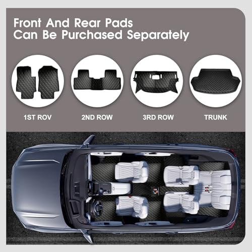 Customized car Floor mats are Suitable for 99% of Vehicle Models (sedans/Trucks/SUVs), Anti-Slip Floor mat Leather Set Provides Comprehensive Protection for the Original car Carpet. (Black=)