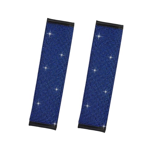 2PCS Bling Car Seat Belt Covers, Crystal Rhinestone Seatbelt Shoulder Pad for Women Girl, Diamonds Glitter Seat Belt Cushion, Universal Auto Interior Accessory for Car Truck SUV (Blue) - color: Blue