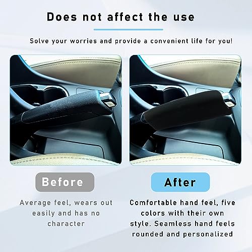 Car Handbrake Cover, Elastic Anti-Slip Silicone Auto Shifter Protector, Comfortable Grip Decoration for Men Women, Universal Vehicle Interior Accessory (Black)