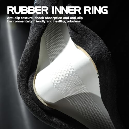 Bling Steering Wheel Cover for Women - Sparkly Crystal Rhinestones on Soft Plush with Checkered Design, Anti-Slip, Universal 15 Inch Car Wheel Protector, Cute Diamond Auto Accessories - color: white diamond +black