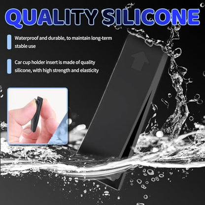 6PCS Silicone Car Cup Holder Insert,Curve Anti-Shake Car Cupholder Insert Stabilizer for Stabilizing Water Cups/Bottles,Self-Adhesive Silicone Cup Holder Inserts for Cars
