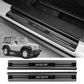 ZZEQYG 2 Pcs Stainless Steel Door Sill Protector Compatible with Jeep Wrangler JK JKU Sport Sahara Rubincon 2007-2017 Accessories 2-Door Sill Guards Trim (Black Brushed)