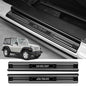 ZZEQYG 2 Pcs Stainless Steel Door Sill Protector Compatible with Jeep Wrangler JK JKU Sport Sahara Rubincon 2007-2017 Accessories 2-Door Sill Guards Trim (Black Brushed)