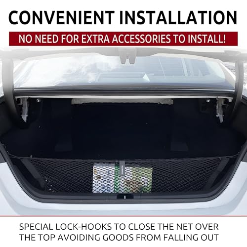 Trunk Envelope Style Mesh Cargo Net for Toyota Camry 2018-2025, 2026- Car Accessories - Premium Trunk Organizer and Storage - Cargo Net for Sedan - Vehicle Carrier Organizer for Toyota Camry