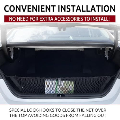 Trunk Envelope Style Mesh Cargo Net for Toyota Camry 2018-2025, 2026- Car Accessories - Premium Trunk Organizer and Storage - Cargo Net for Sedan - Vehicle Carrier Organizer for Toyota Camry